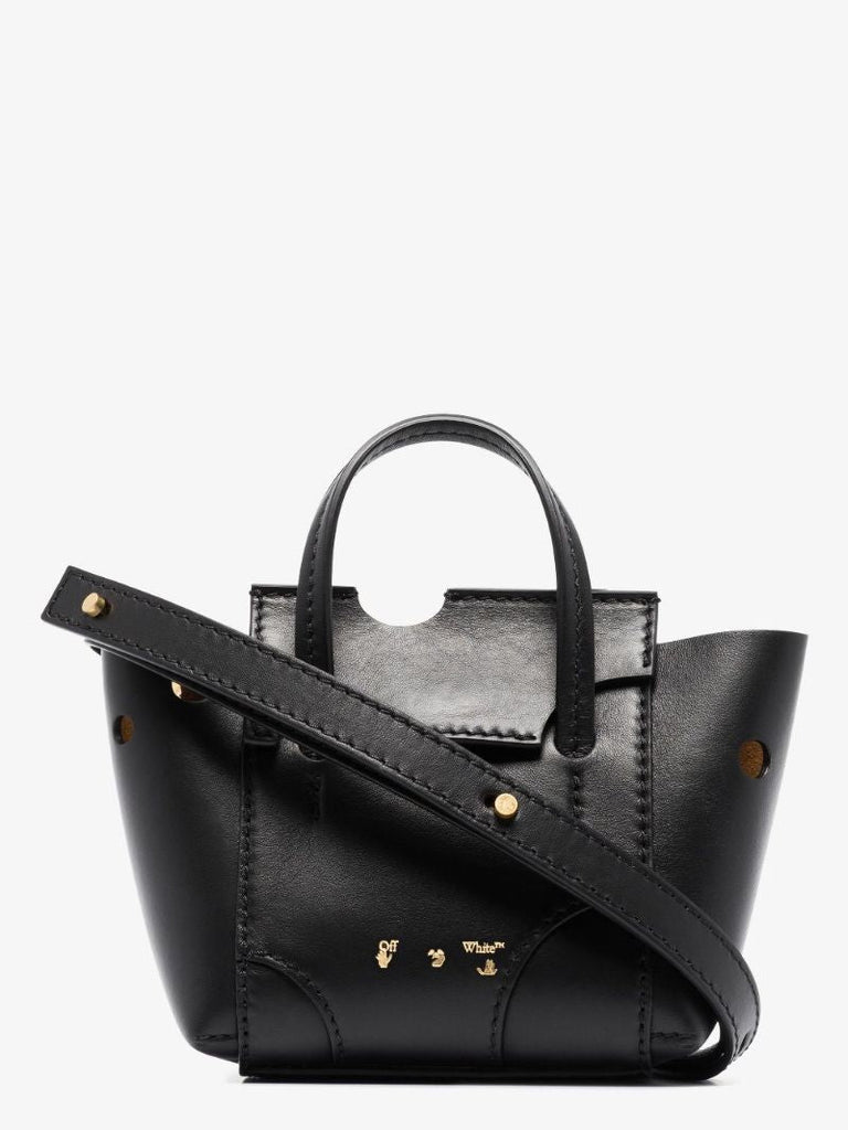 Black Burrow 16 Leather Top Handle Bag