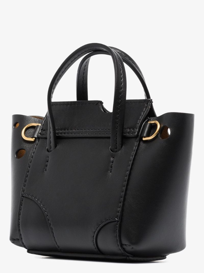 Black Burrow 16 Leather Top Handle Bag