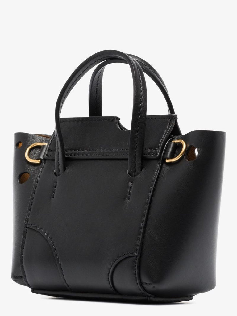 Black Burrow 16 Leather Top Handle Bag