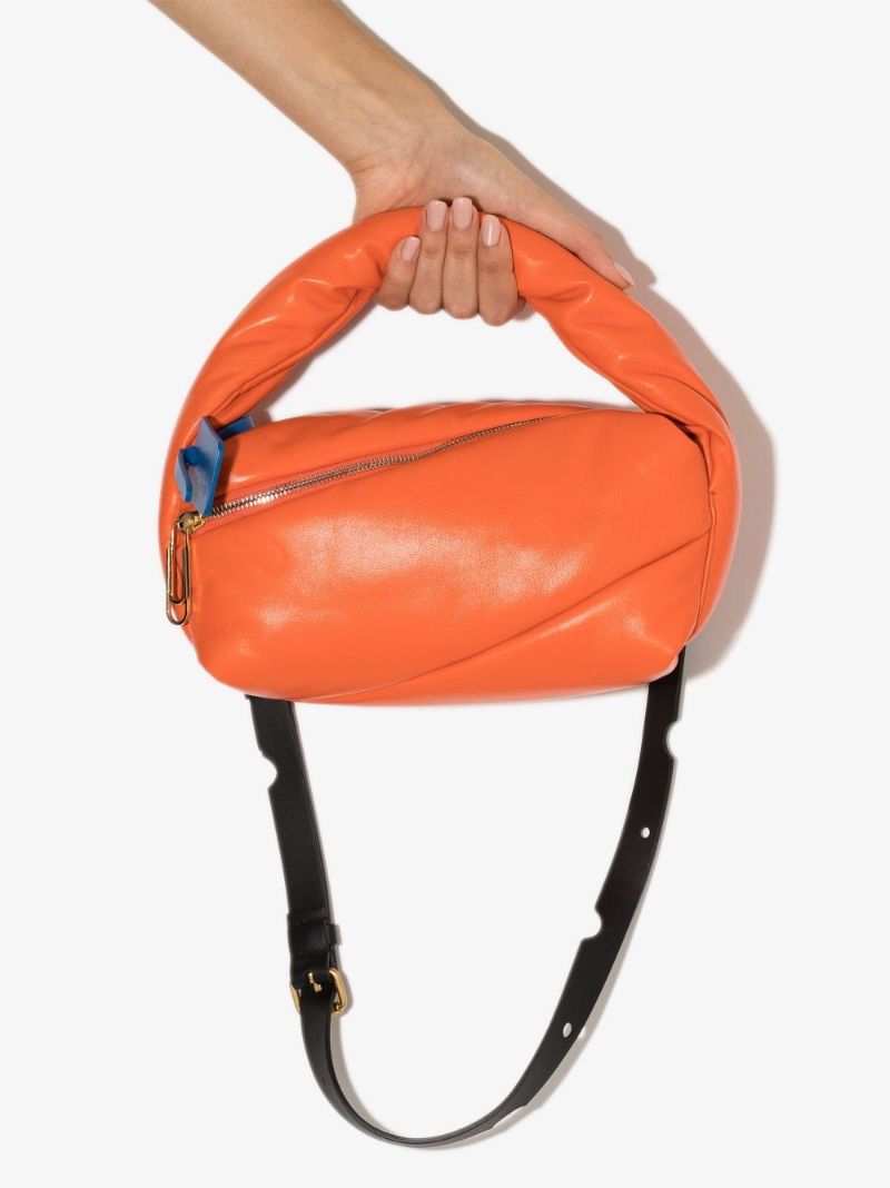 Orange Pump Pouch Leather Shoulder Bag