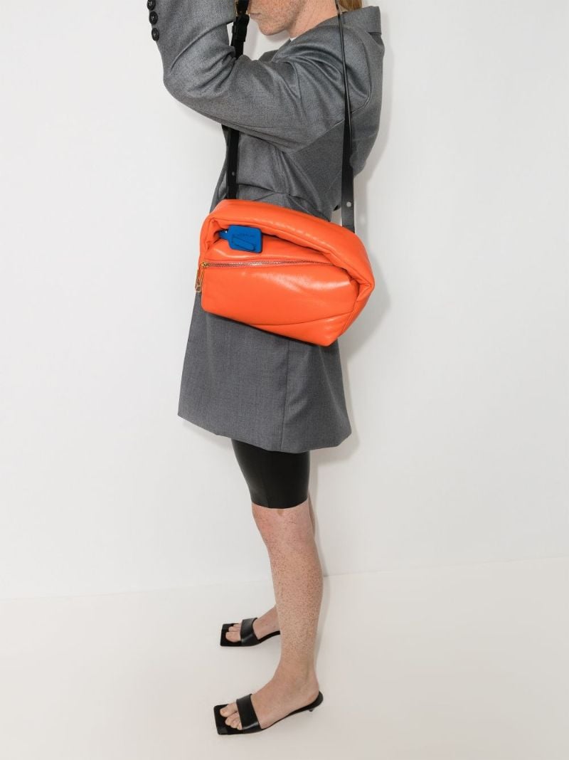 Orange Pump Pouch Leather Shoulder Bag