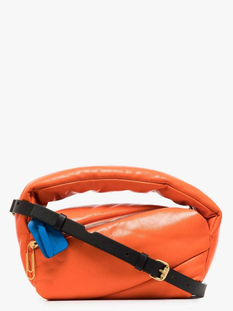 Orange Pump Pouch Leather Shoulder Bag