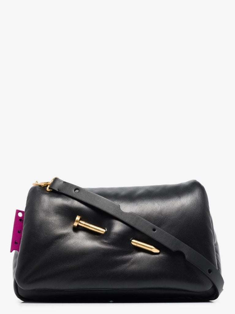 Black Nailed Slouchy 30 Leather Shoulder Bag