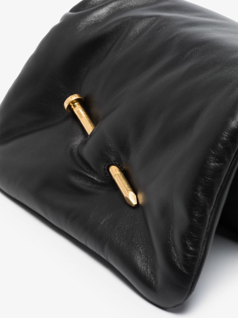 Black Nailed Slouchy 30 Leather Shoulder Bag