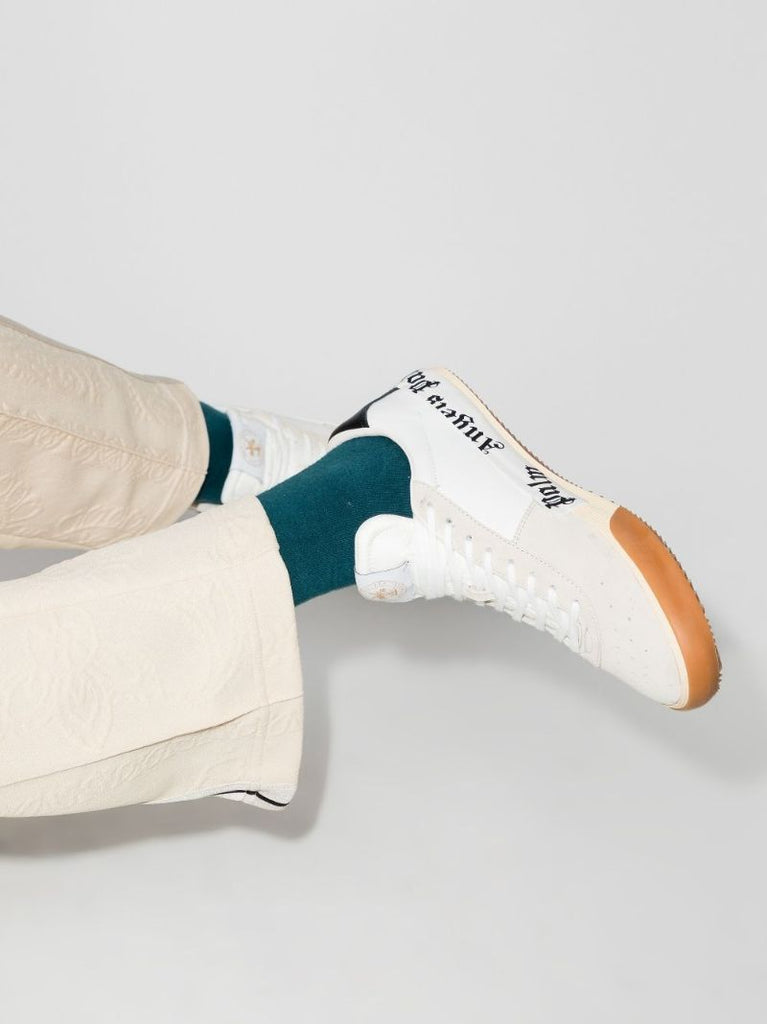 White Vulcanised Low Top Sneakers