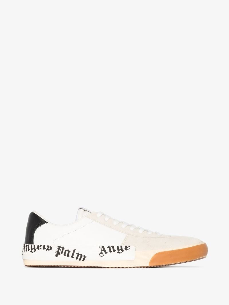 White Vulcanised Low Top Sneakers
