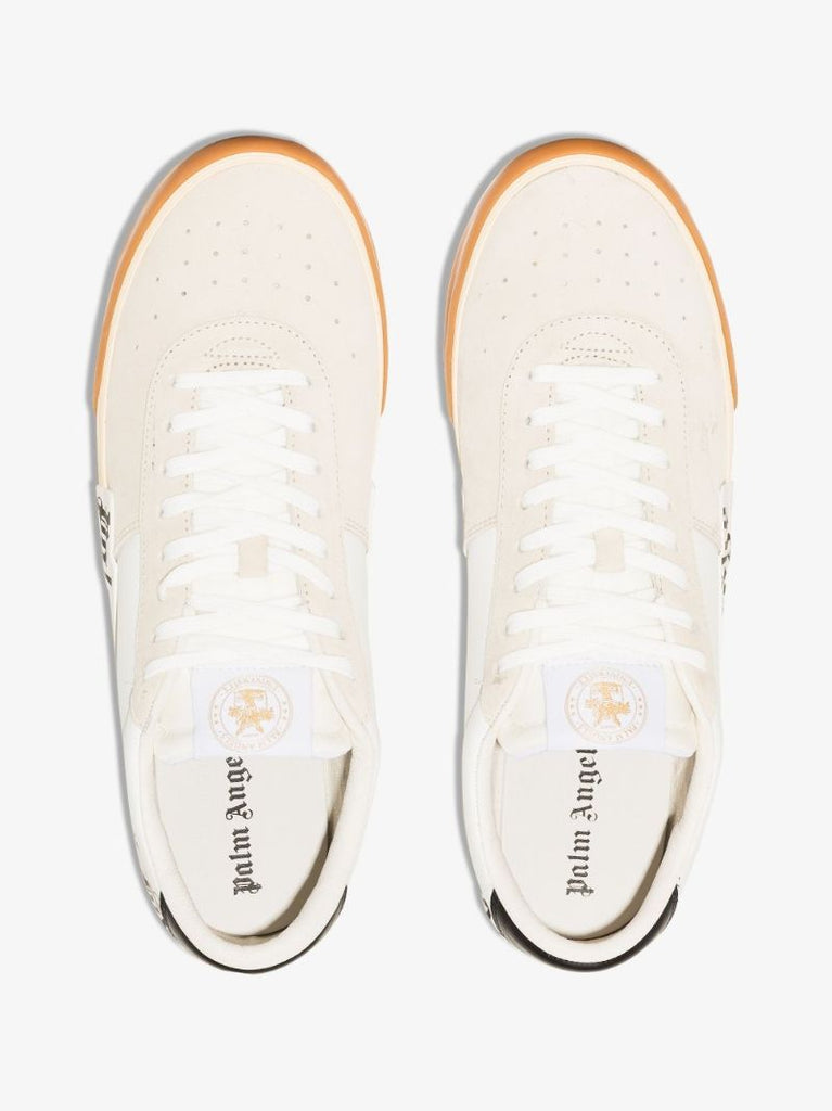 White Vulcanised Low Top Sneakers