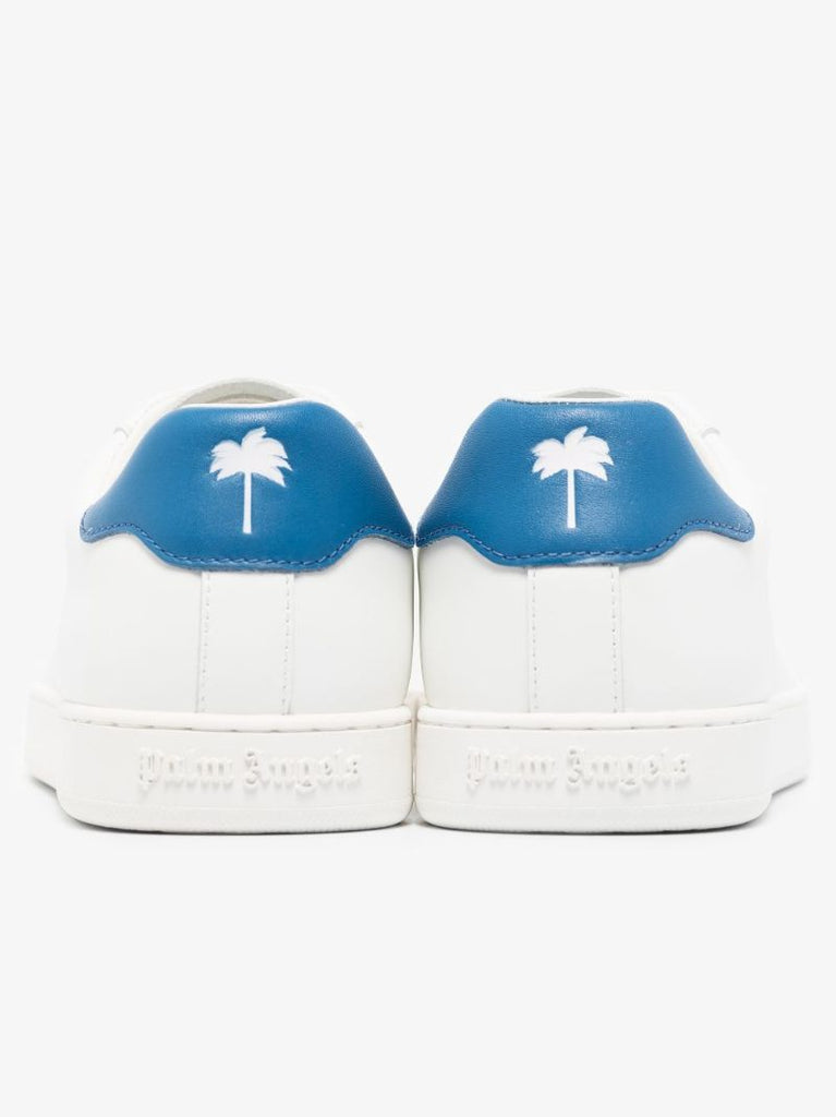 White and Blue Palm One Sneakers
