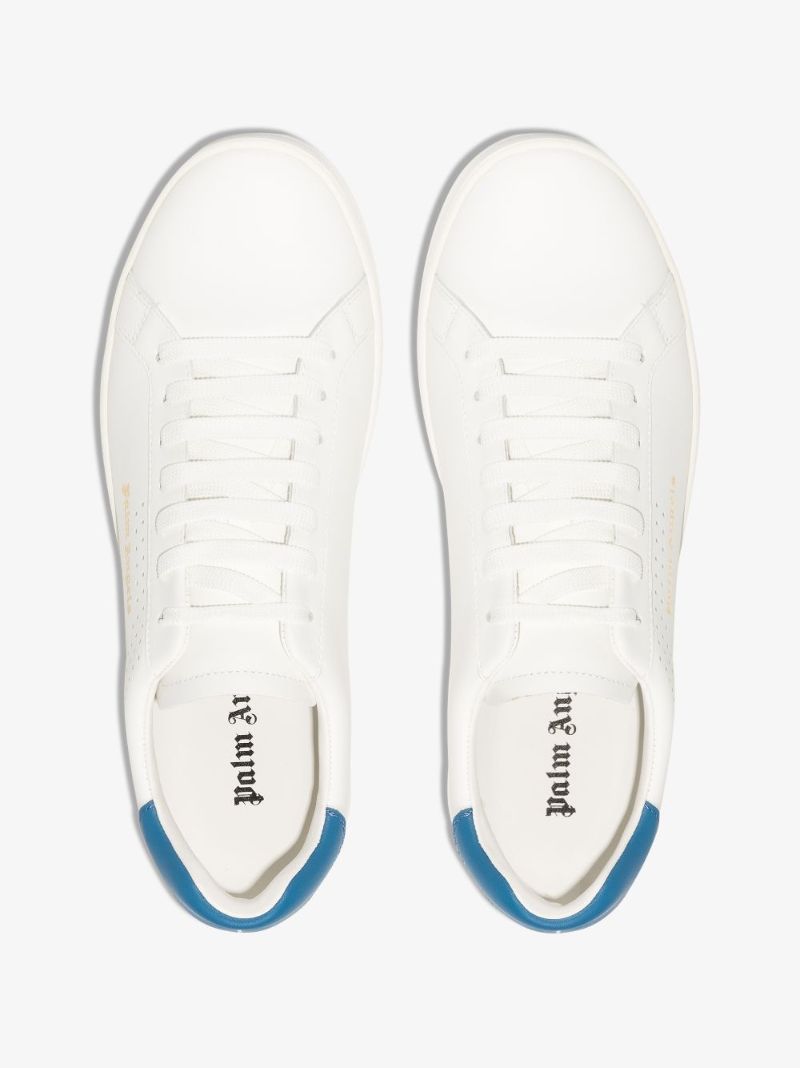 White and Blue Palm One Sneakers