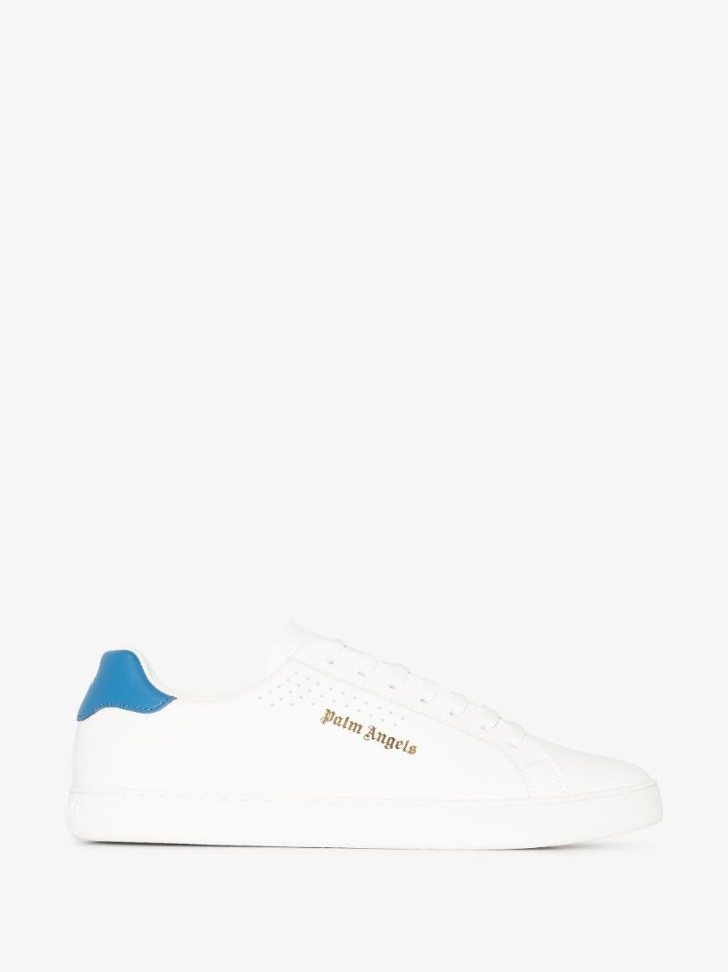 White and Blue Palm One Sneakers