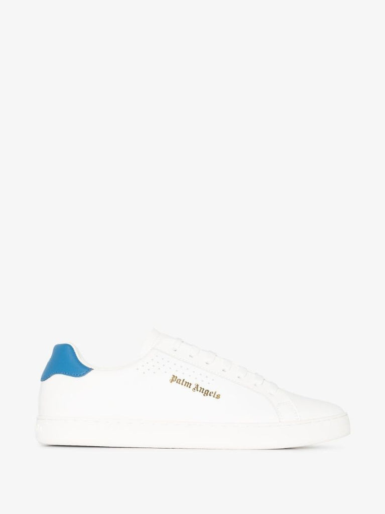 White and Blue Palm One Sneakers