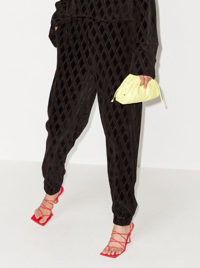 Peggy Monogram Velvet Track Pants