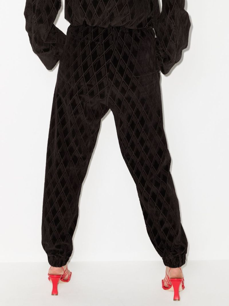 Peggy Monogram Velvet Track Pants