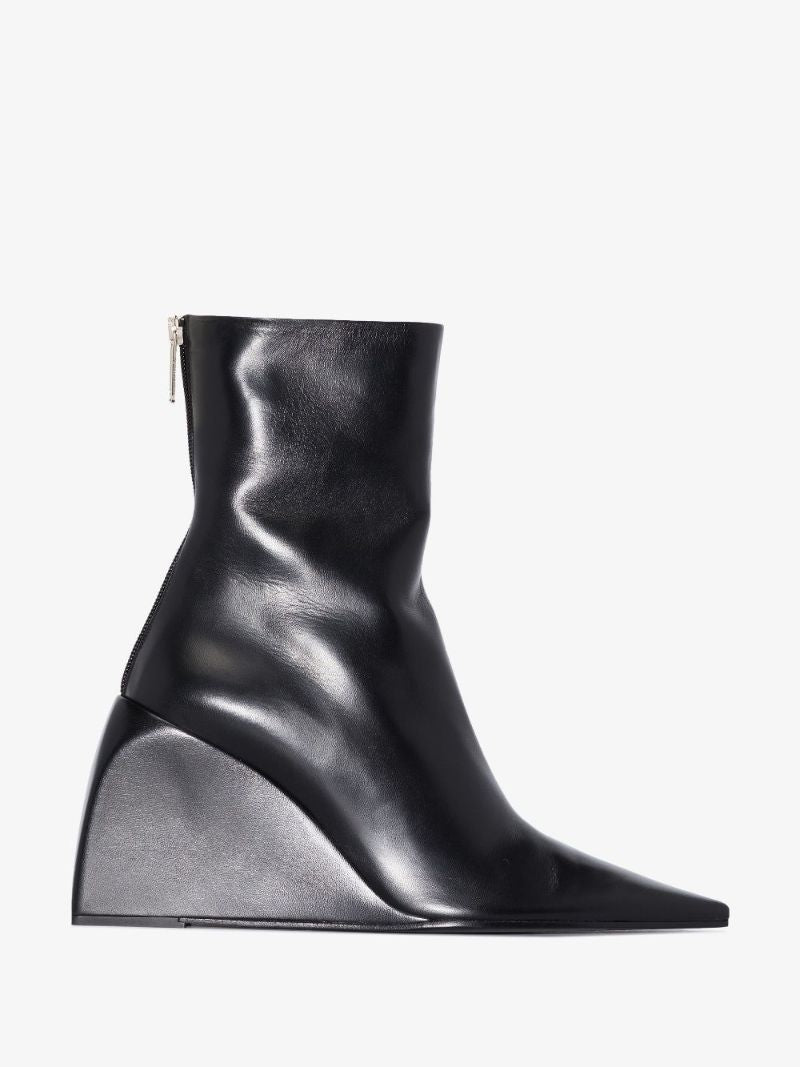 Black Dolls Wedge 95 Ankle Boots