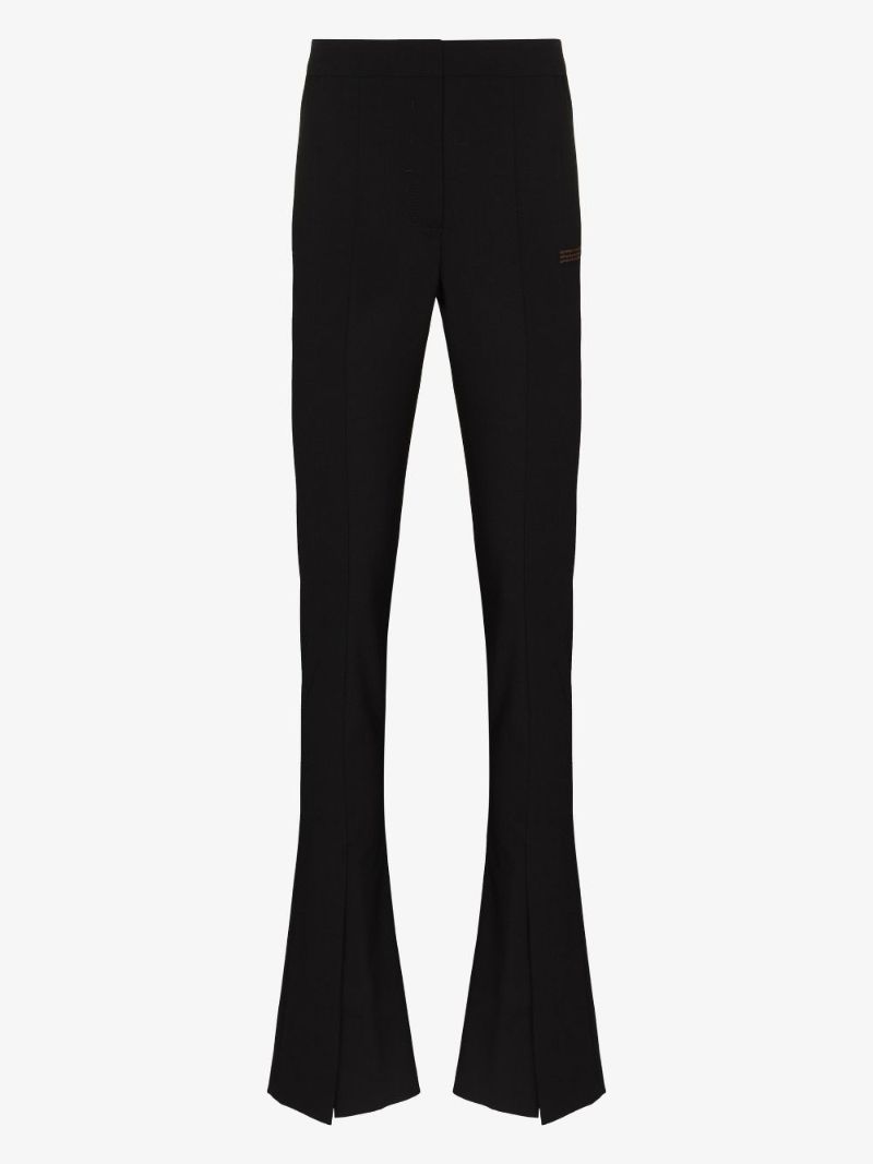 High Waist Front Slit Trousers