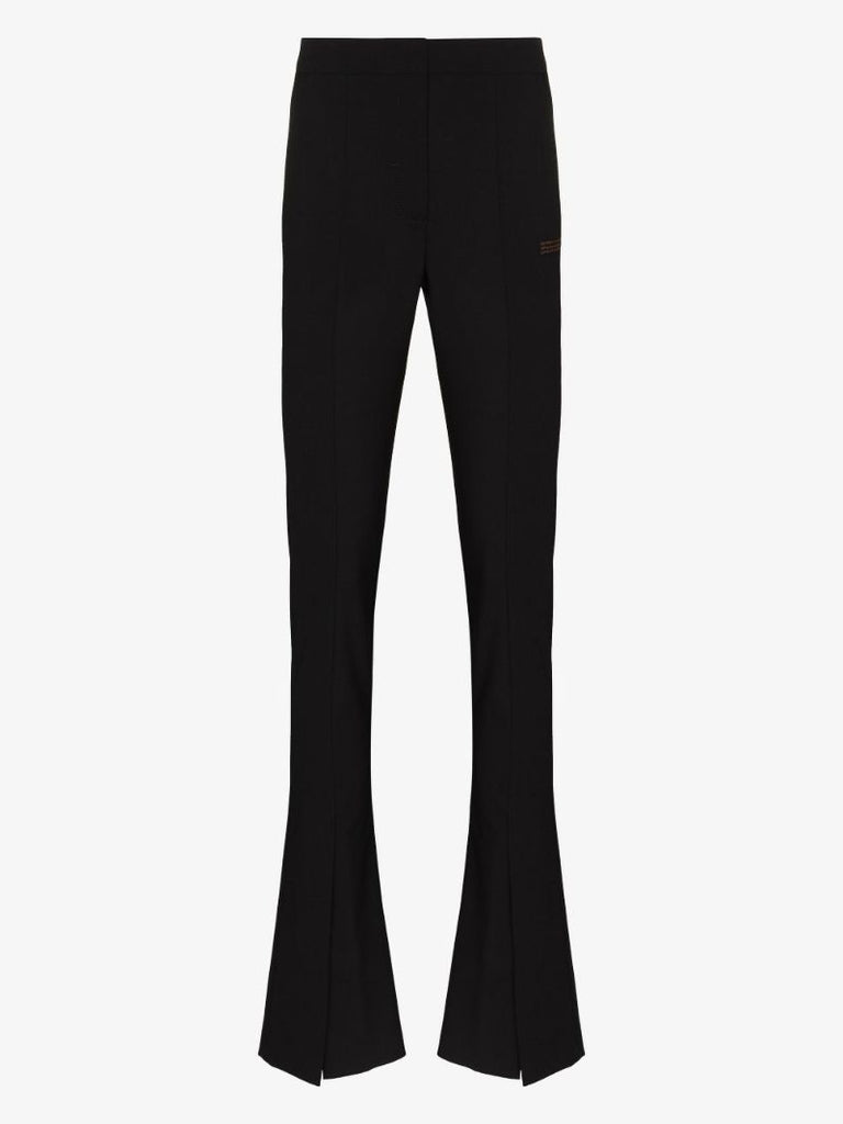 High Waist Front Slit Trousers