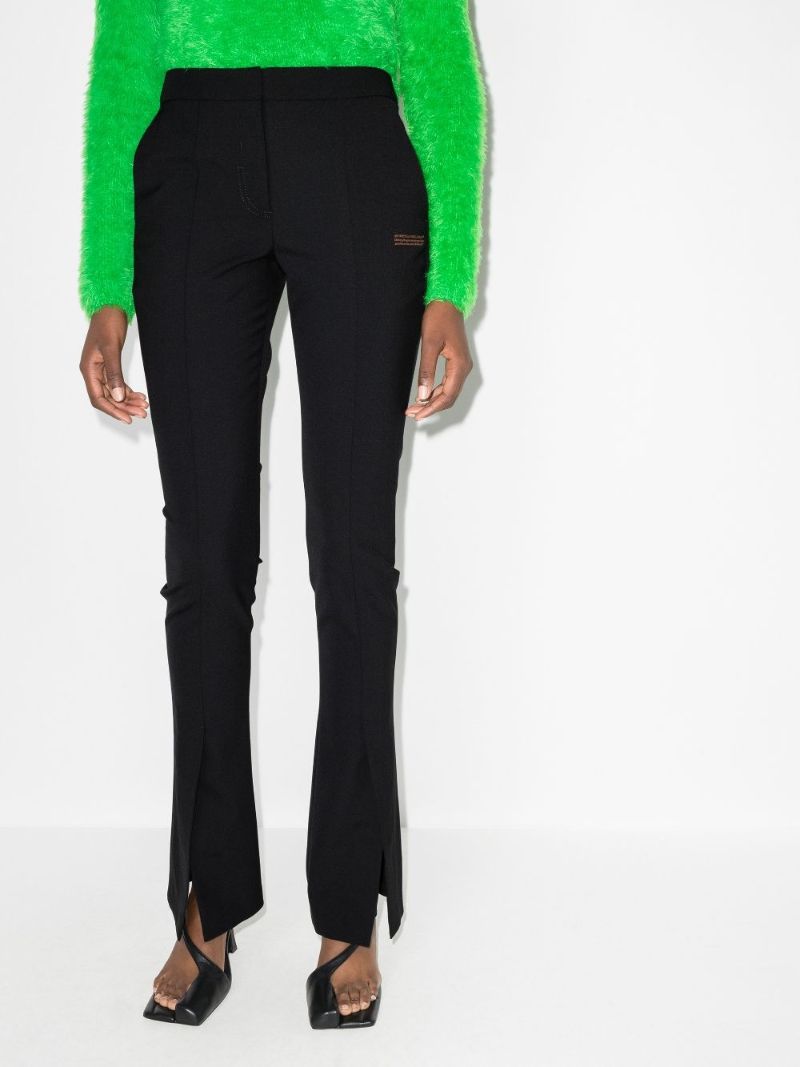 High Waist Front Slit Trousers