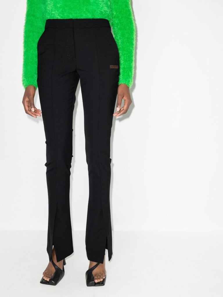 High Waist Front Slit Trousers