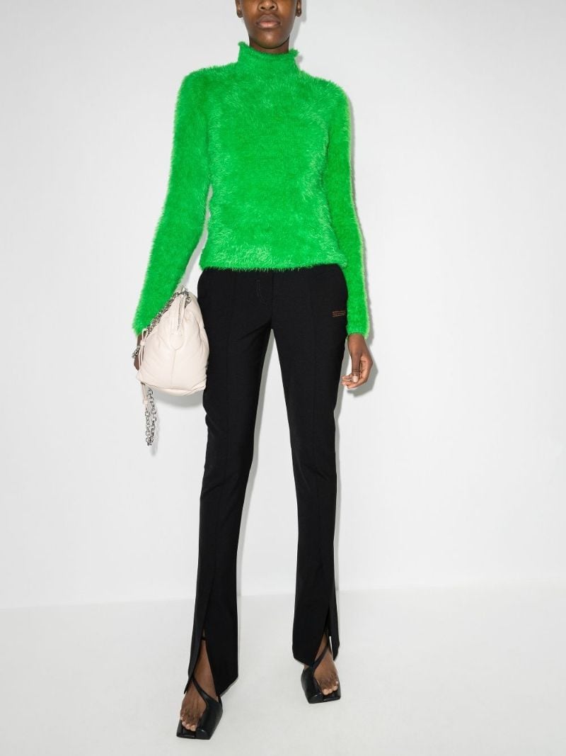 High Waist Front Slit Trousers