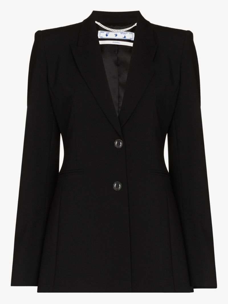 Logo Print Single-breasted Blazer