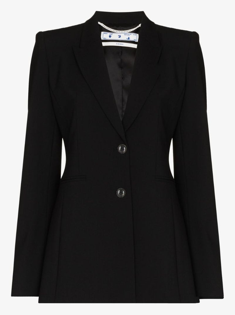 Logo Print Single-breasted Blazer