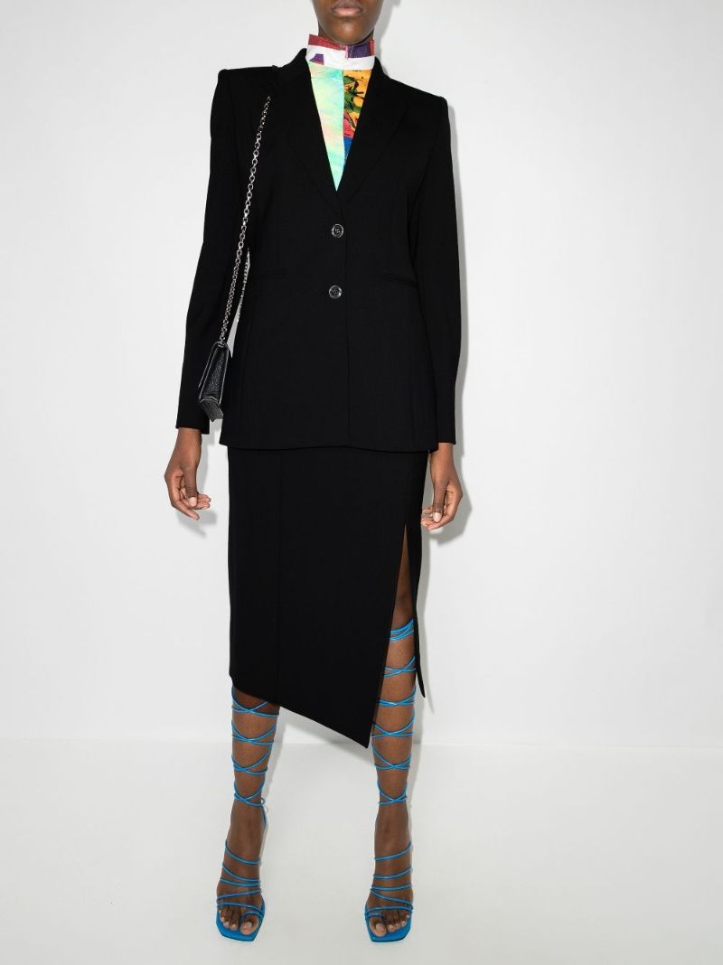 Logo Print Single-breasted Blazer