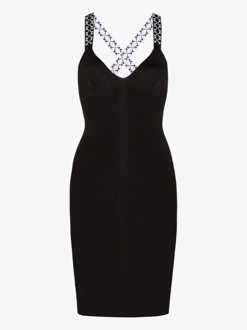 Arrows Strap Fitted Mini Dress