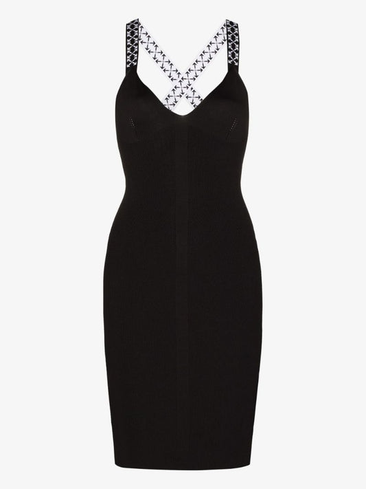 Arrows Strap Fitted Mini Dress