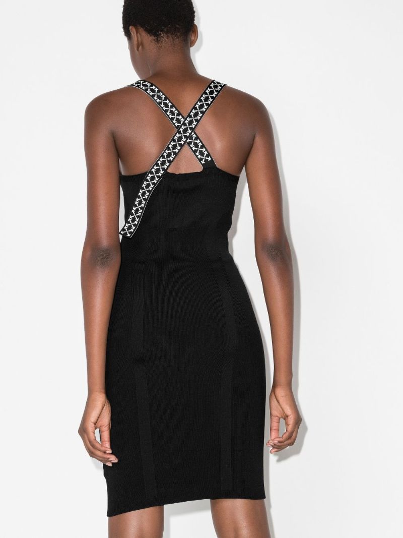 Arrows Strap Fitted Mini Dress