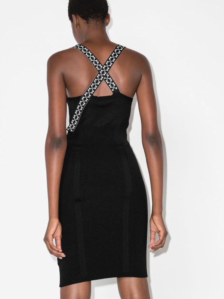 Arrows Strap Fitted Mini Dress