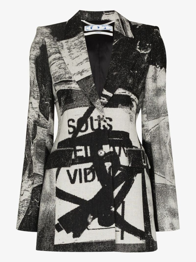 X Pablo Tomek Printed Hourglass Blazer