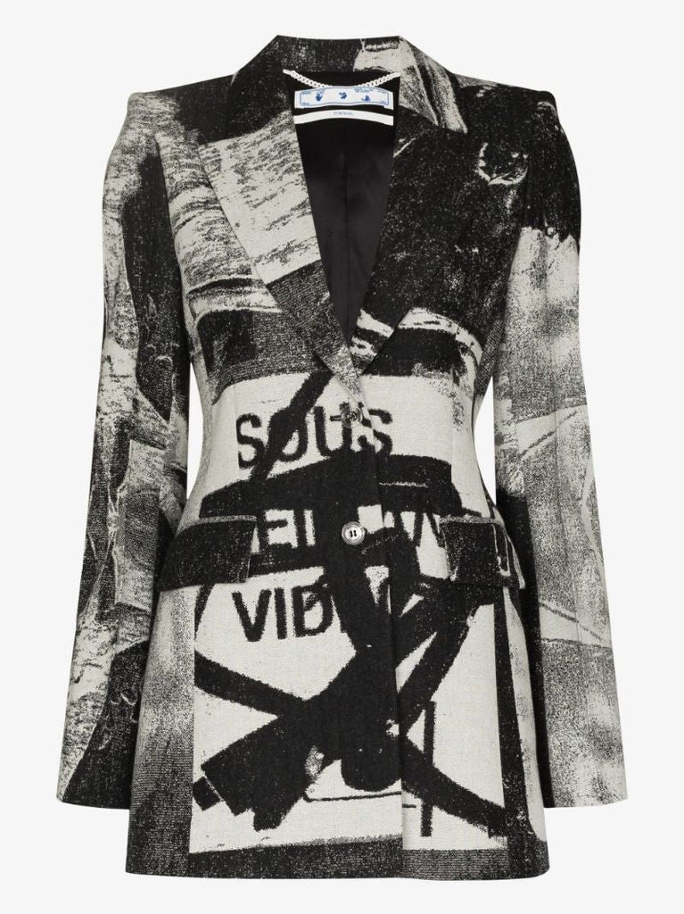 X Pablo Tomek Printed Hourglass Blazer