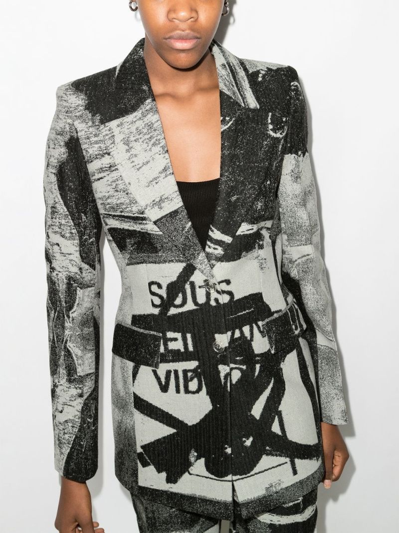 X Pablo Tomek Printed Hourglass Blazer
