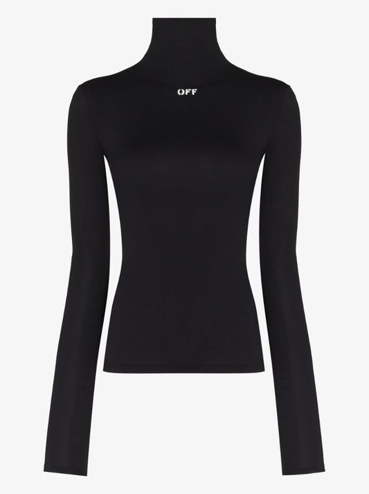Black High-neck Logo Top