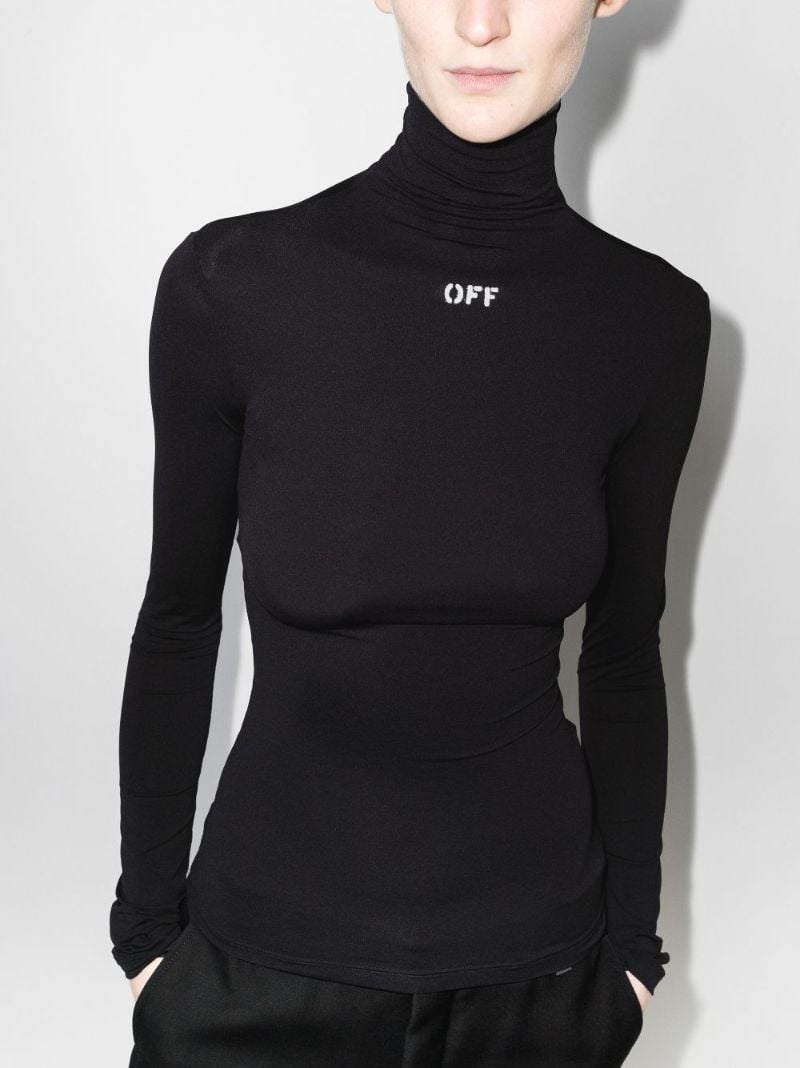 Black High-neck Logo Top
