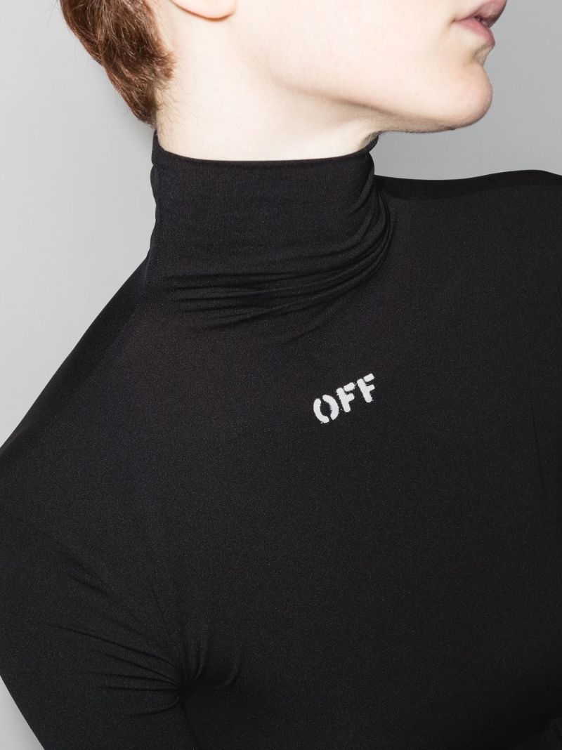 Black High-neck Logo Top