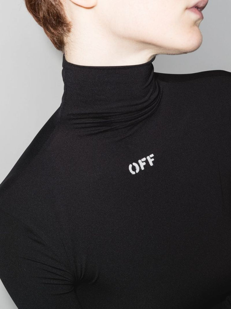 Black High-neck Logo Top