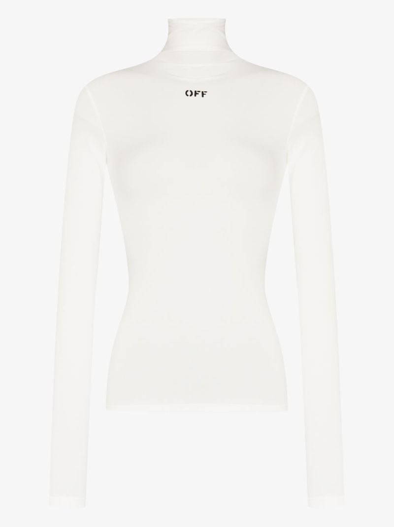 Logo Print Turtleneck Top