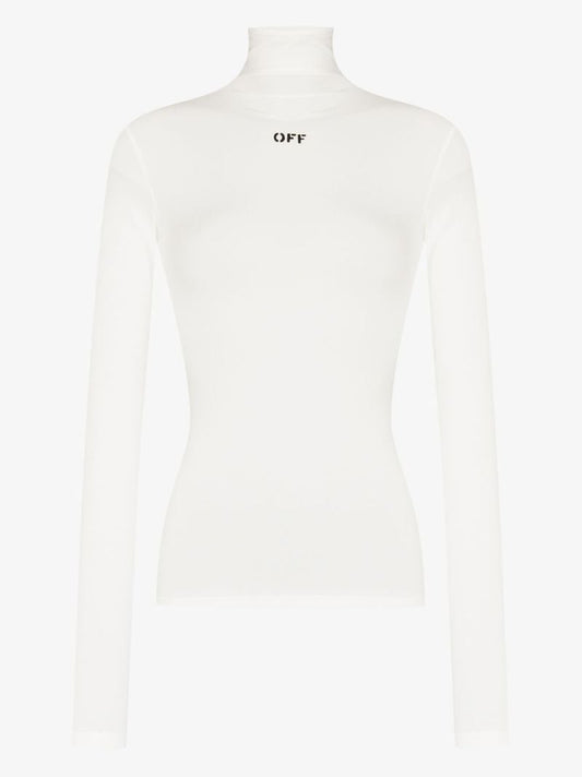 Logo Print Turtleneck Top