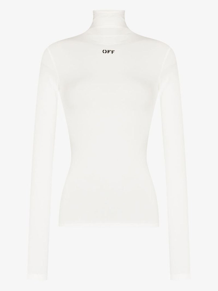 Logo Print Turtleneck Top