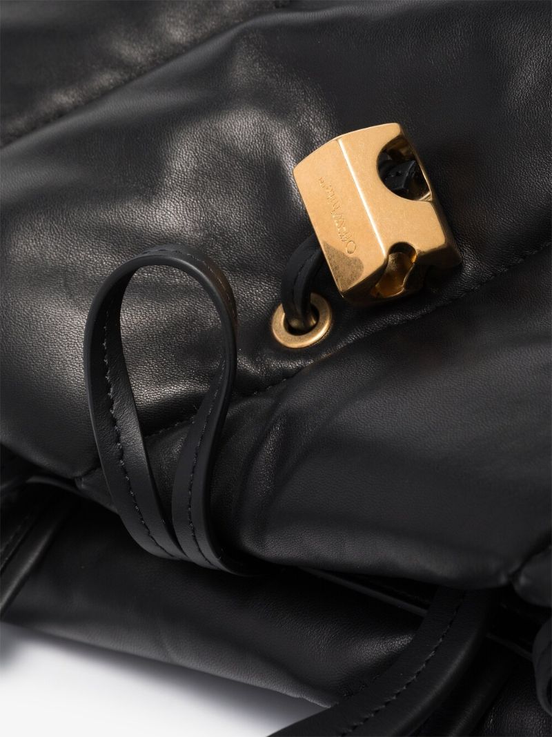 Black Padded Leather Tote Bag