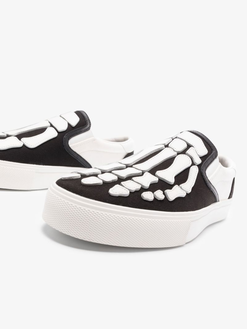 Black Skel Toe Slip-on Sneakers
