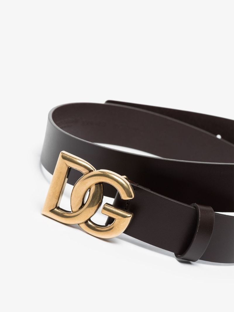 Black Interlock Logo Leather Belt