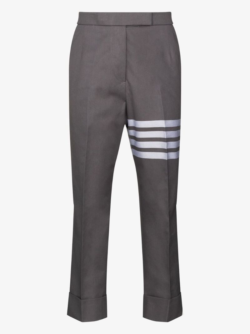 Grey 4-bar Stripe Tailored Trousers