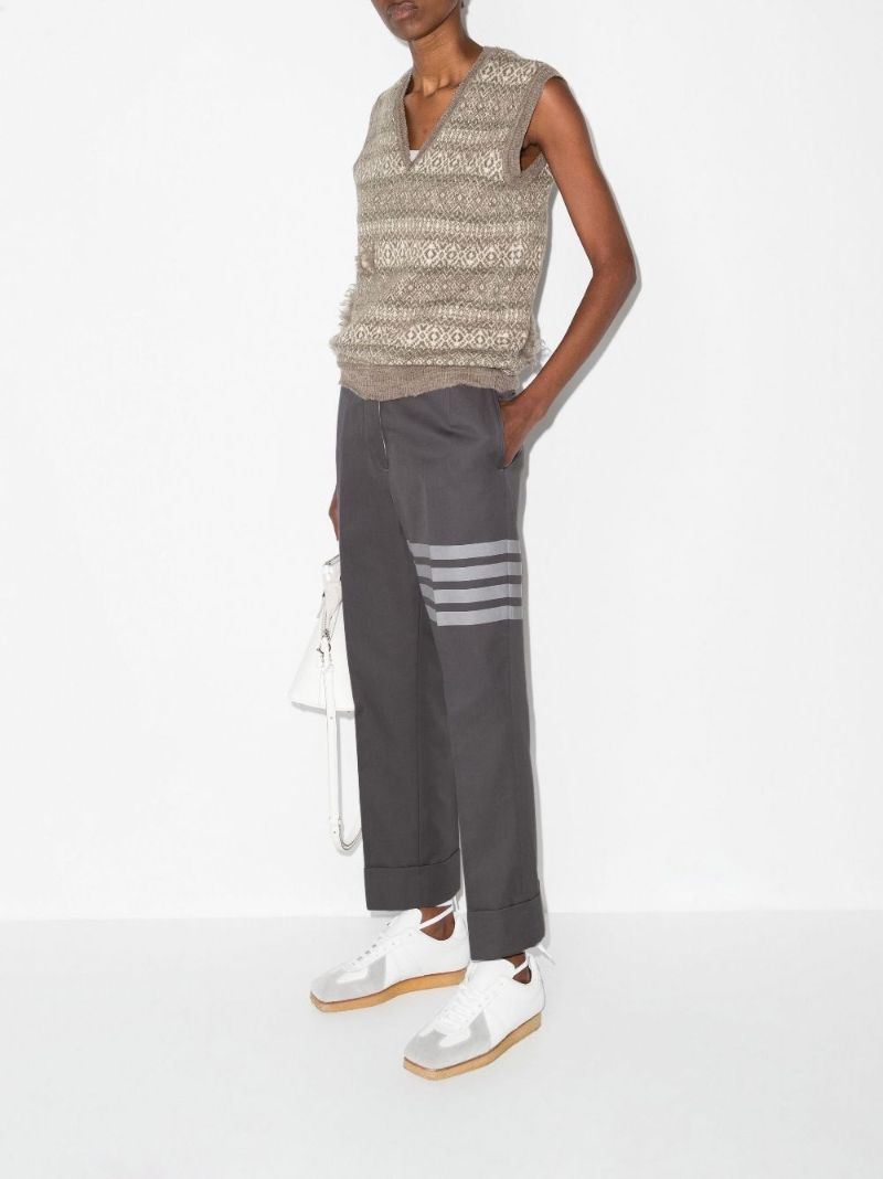 Grey 4-bar Stripe Tailored Trousers