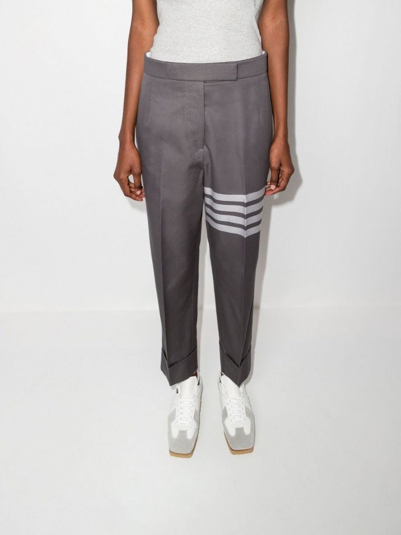 Grey 4-bar Stripe Tailored Trousers