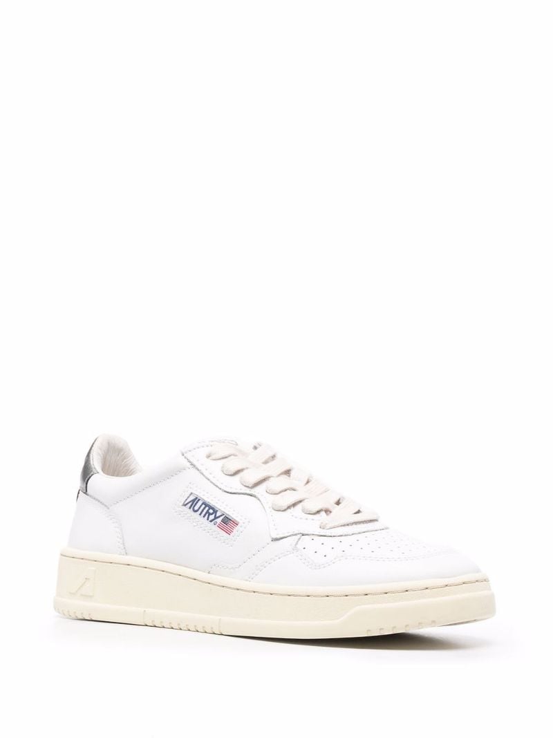White Medalist Leather Sneakers