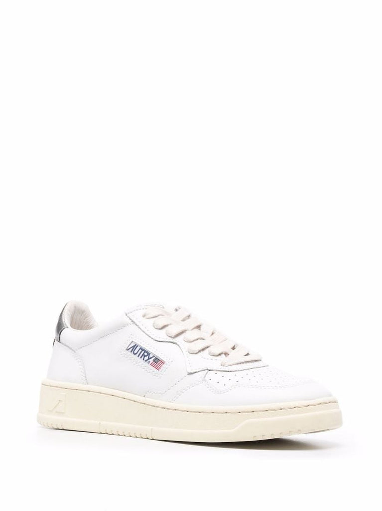 White Medalist Leather Sneakers