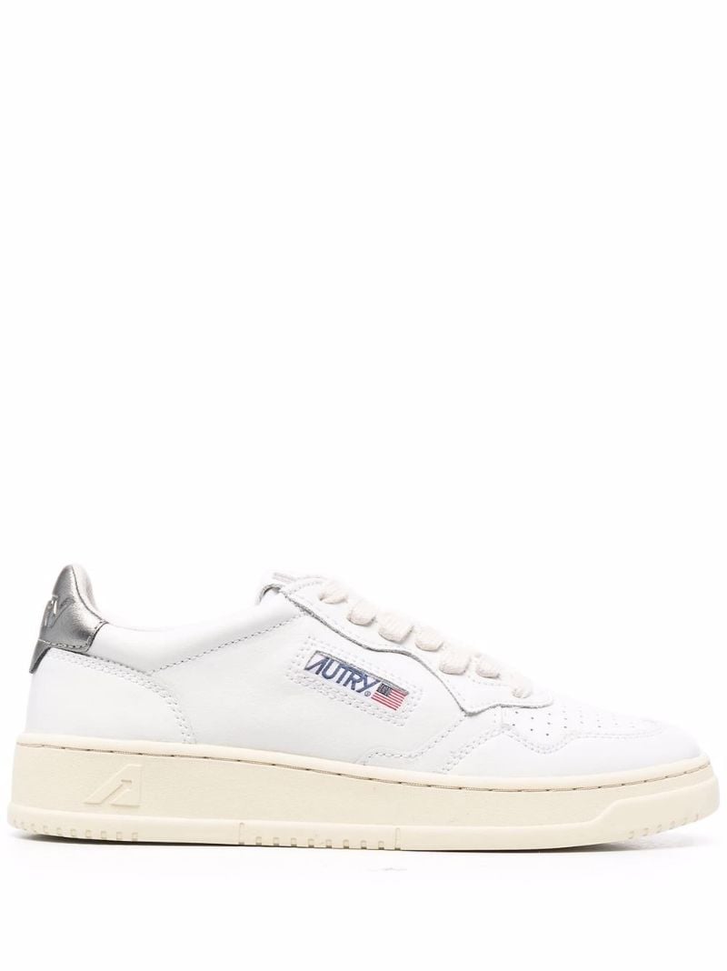 White Medalist Leather Sneakers