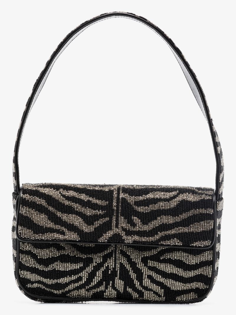 Black Tommy Beaded Shoulder Bag